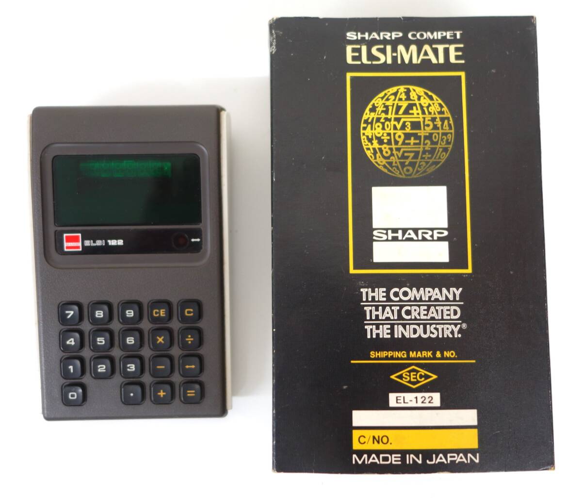 昭和レトロ　当時物＊SHARP シャープ　コンペット ＊ELSIMATE エルシーメイト6 ＊12桁計算機　電子計算機＊EL-122 ＊ACアダプタ　EA-12　