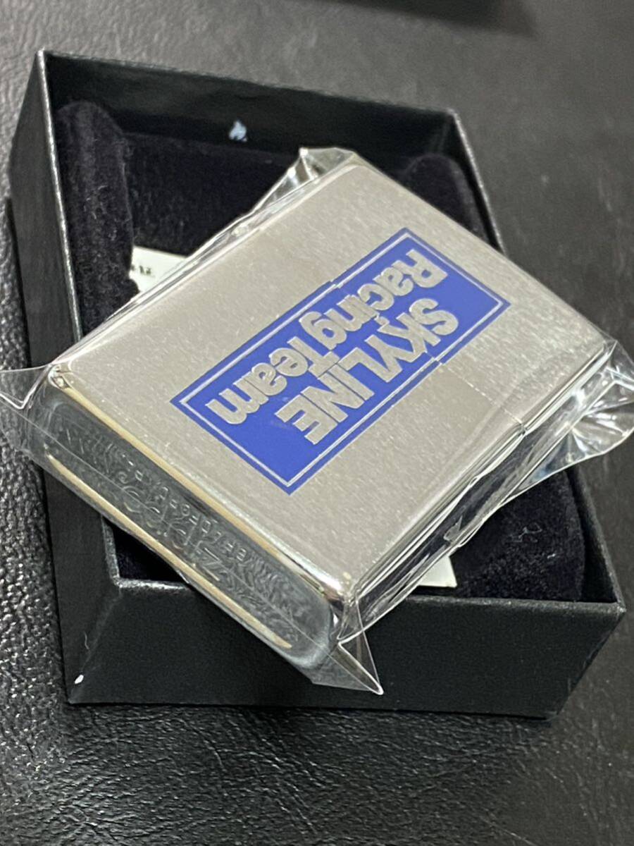 zippo SKYLINE Racing Team 前面加工 希少モデル ヴィンテージ 1982年製 スカイライン シルバーインナー 年代物 ケース 保証書付き
