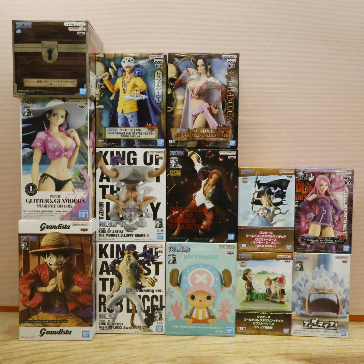 玩E43 フィギュア【120】13点まとめ プライズ ワンピース ◆ルフィ/チョッパー/ウソップ/ロビン/ロー/シャンクス/ルッチ/ボニー 等◆