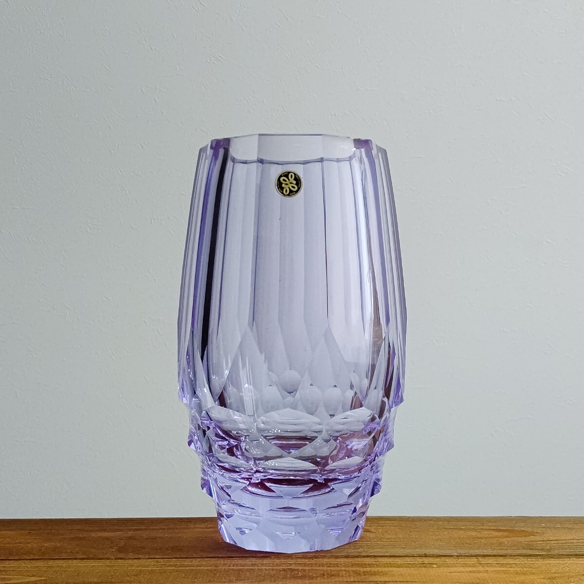 HOYA CRYSTAL ホヤ クリスタル 保谷 パープル 紫 色付 花瓶 HOYA CRYSTAL ホヤ クリスタル 保谷 パープル 紫 色付 花瓶