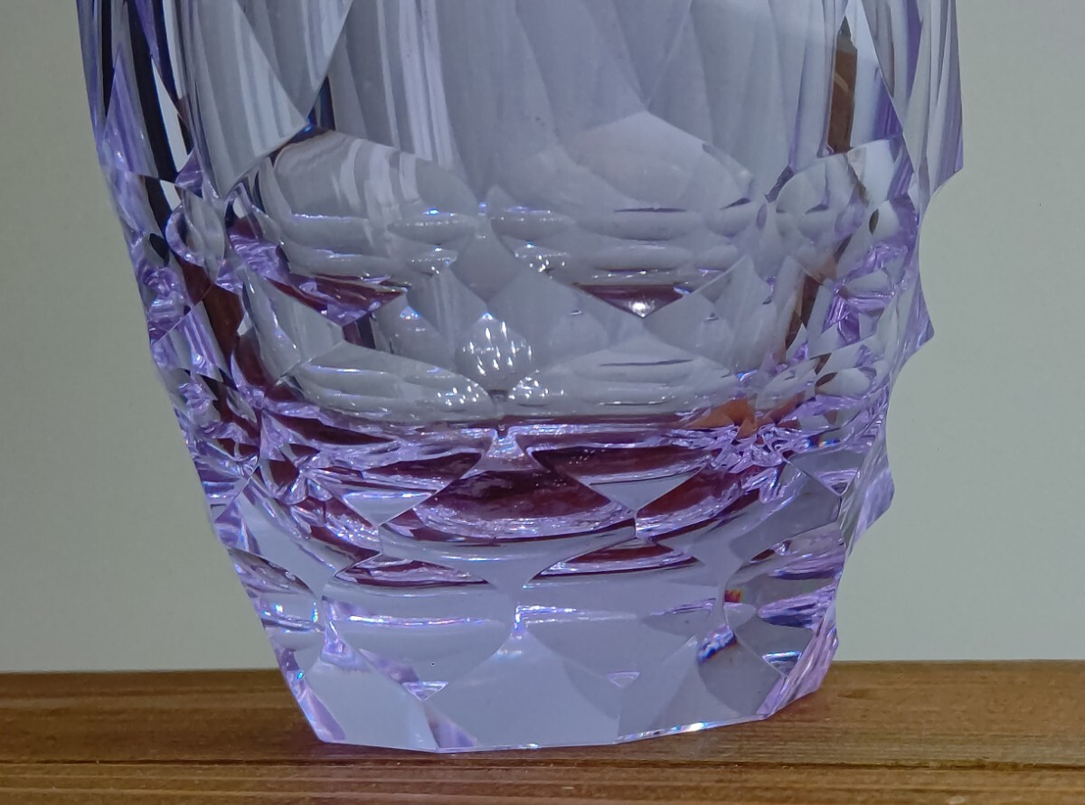 HOYA CRYSTAL ホヤ クリスタル 保谷 パープル 紫 色付 花瓶 HOYA CRYSTAL ホヤ クリスタル 保谷 パープル 紫 色付 花瓶