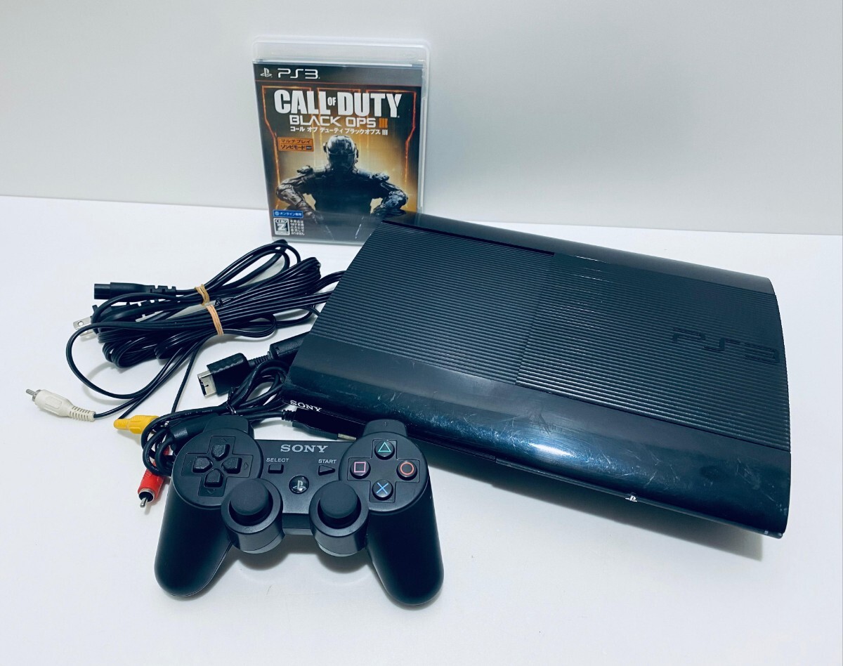 美品/動作品 SONY ソニー PlayStation3 PS3本体 CECH-4000B FW 4.82 250GB ブラック プレステ3 ゲームソフト セット 希少品(D-48)