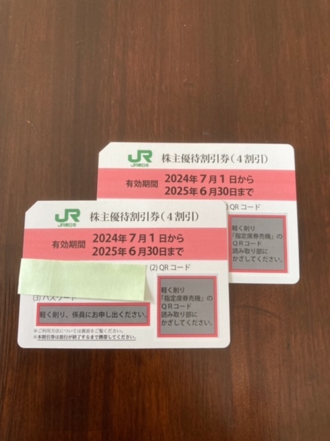 JR東日本　株主優待優待券2枚セット