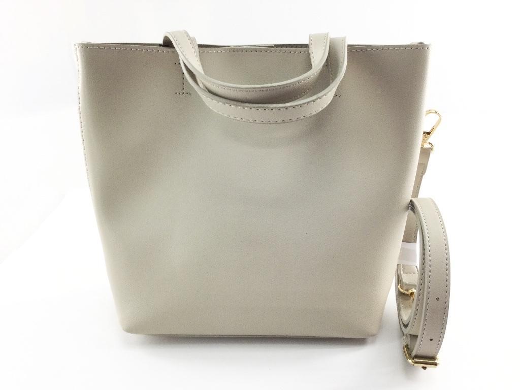 訳あり 2WAYミディショルダーバッグ polka polka ポルカポルカ おしゃれ ライトグレー_画像1