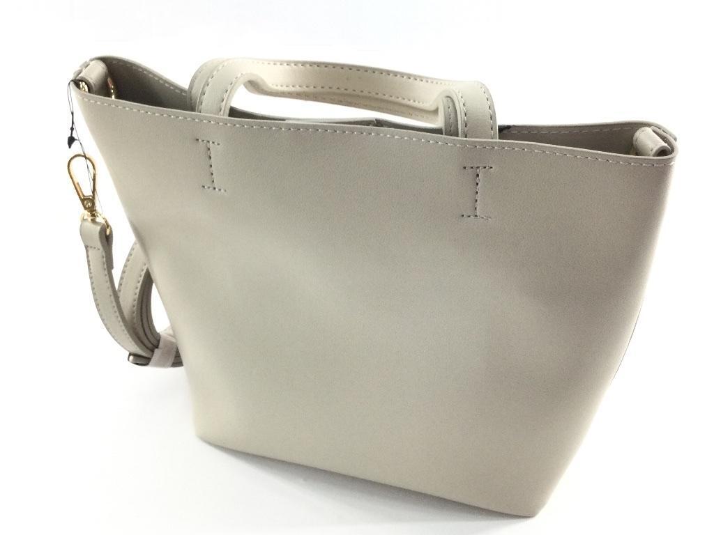 訳あり 2WAYミディショルダーバッグ polka polka ポルカポルカ おしゃれ ライトグレー_画像2