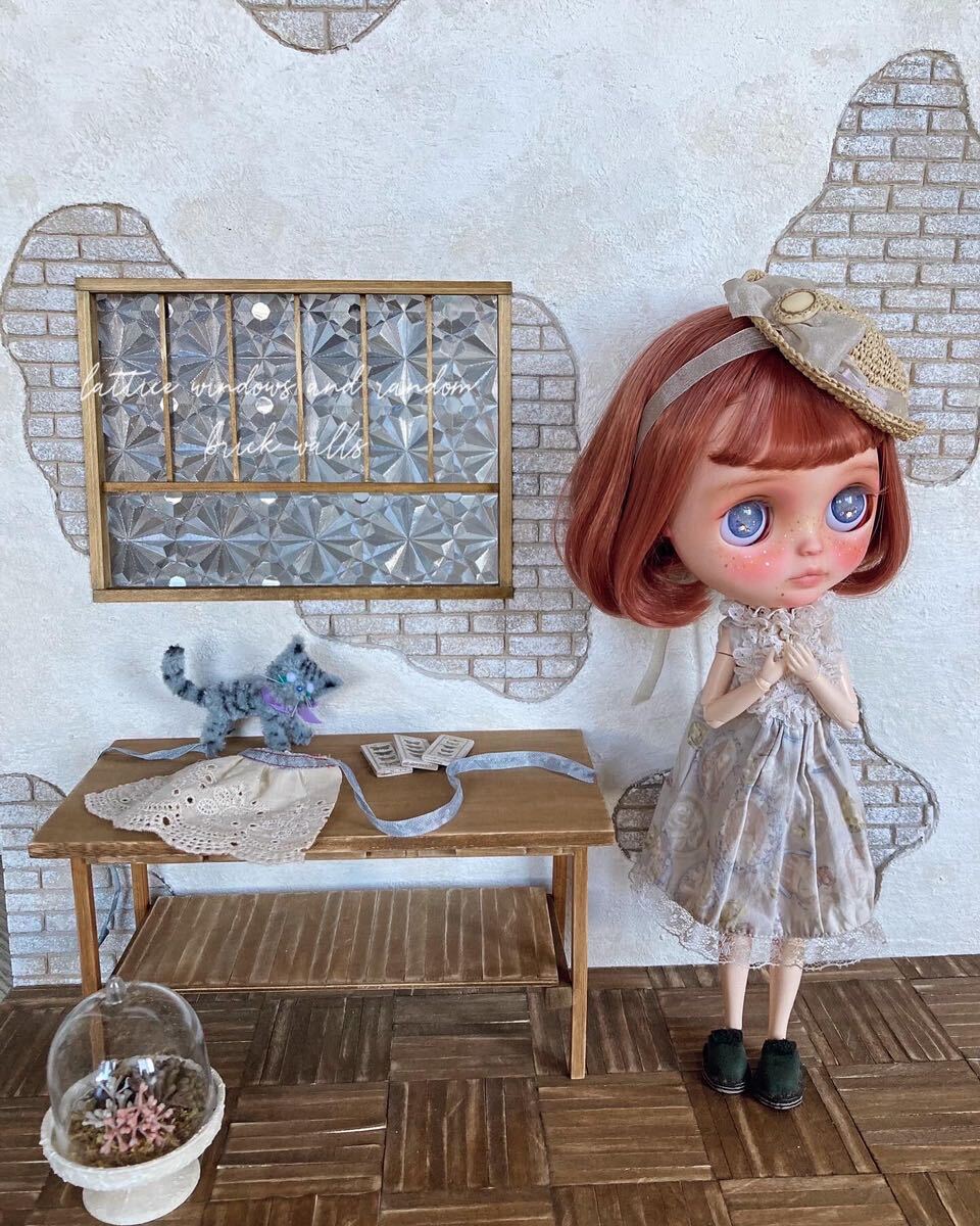 ミニチュア ドールハウス 背景ボード Blythe ブライス リカちゃん カスタムブライス １／６ 壁 床 漆喰 momoko チェリーちゃん 雑貨 小物
