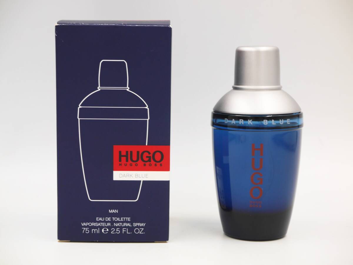 香水 HUGO BOSS ヒューゴ・ボス メンズ DARK BLUE ダークブルー EDT 75ml 残量95% 1本 箱付 [15565-ajjj]