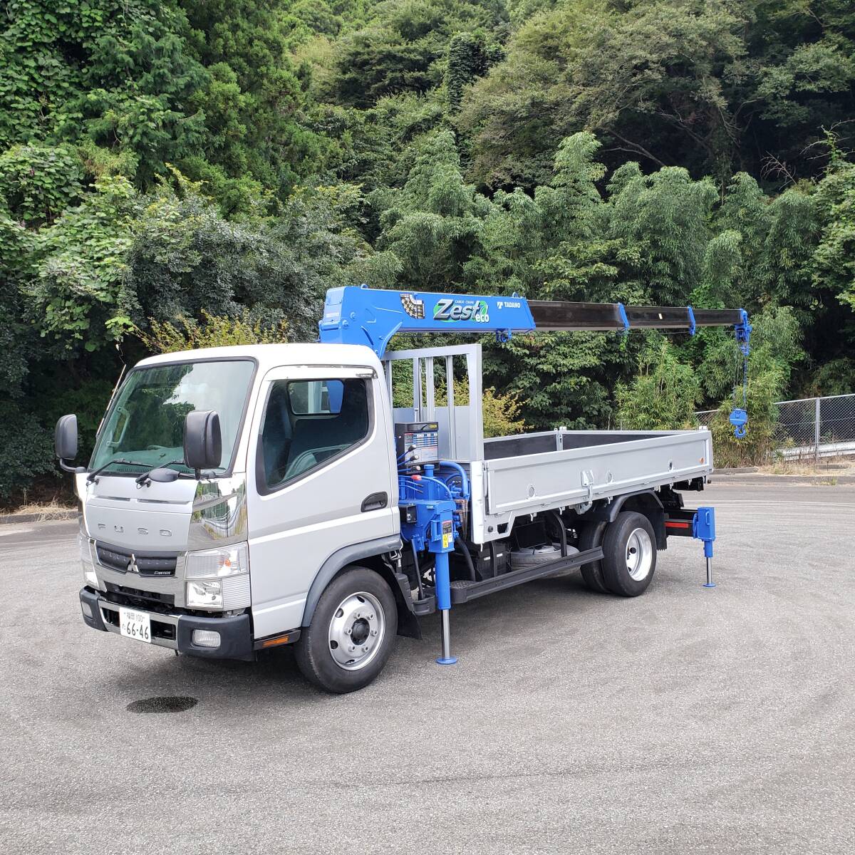 売切 4段ラジコン リアジャッキ クレーン車 車検令和7年9月迄 三菱 キャンター 積載3200kg 荷台鉄板張り ETC ICターボ 動画有 福岡～　