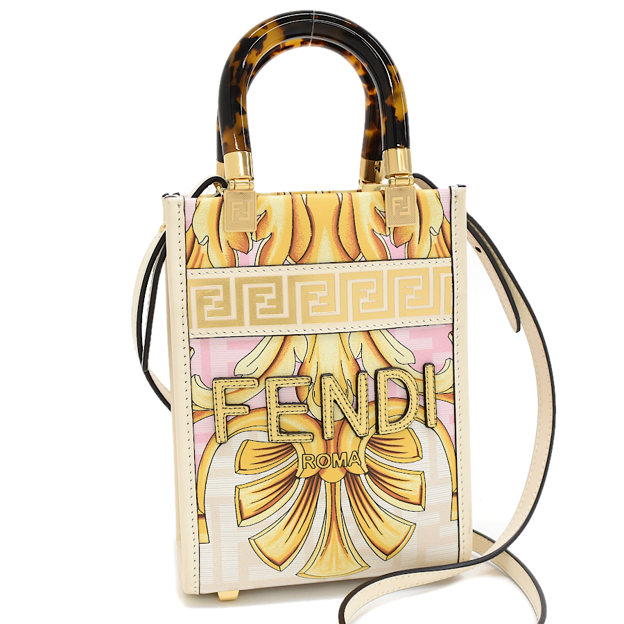 フェンディ × ヴェルサーチェ フェンダーチェ ミニサンシャイン ショッパー 8BS051 ベージュ FENDI VERSACE