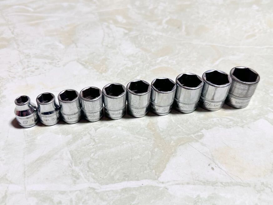 Snap-on スナップオン 3/8 シャロー ソケット レンチ 10本セット 6ポイント FSM