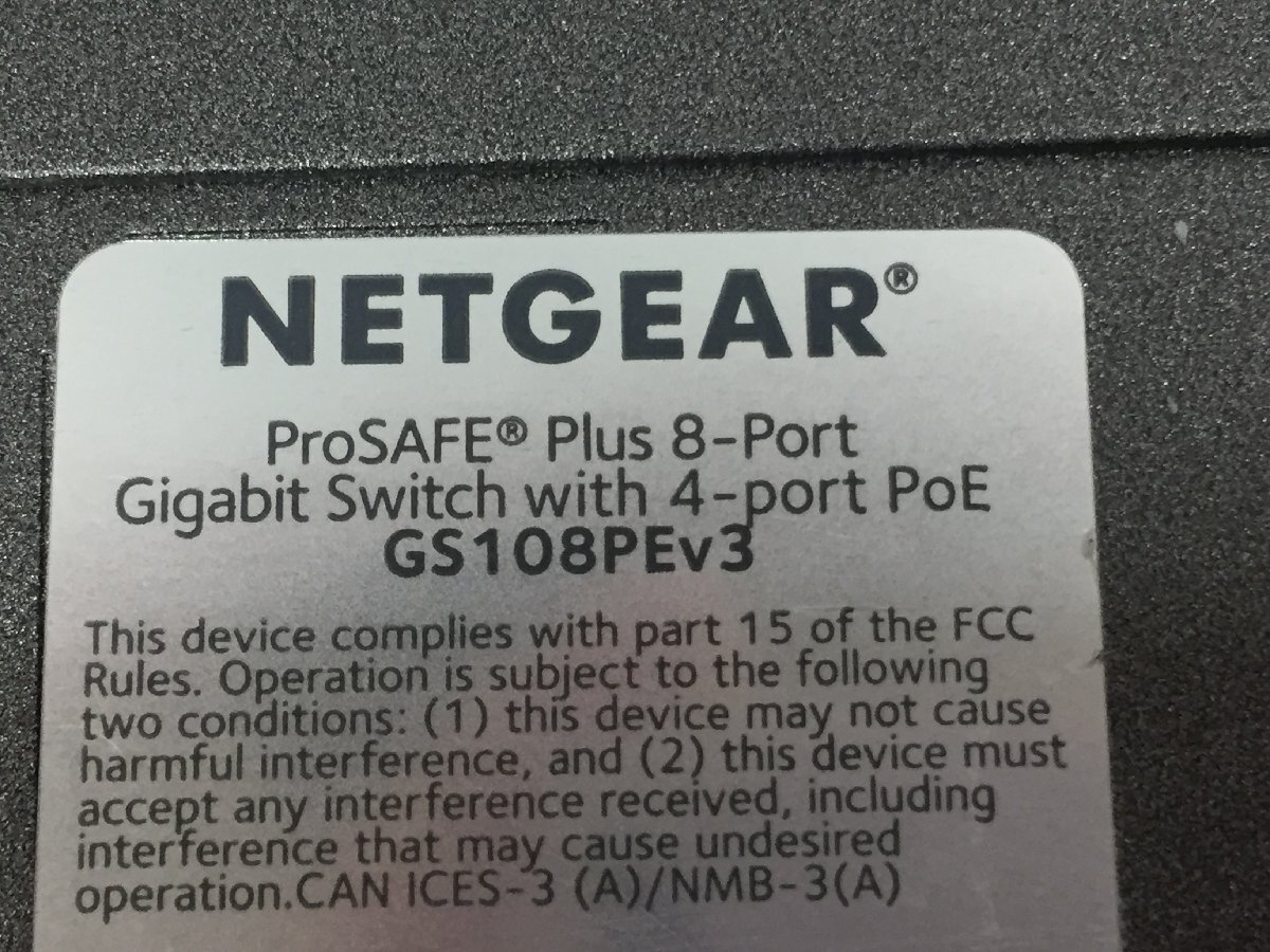 NETGEAR[GS108PEv3] Giga bit 8 порт Anne деньги ji плюс переключатель (4 порт. PoE подача тока соответствует ) корпус только ( труба 2OF)