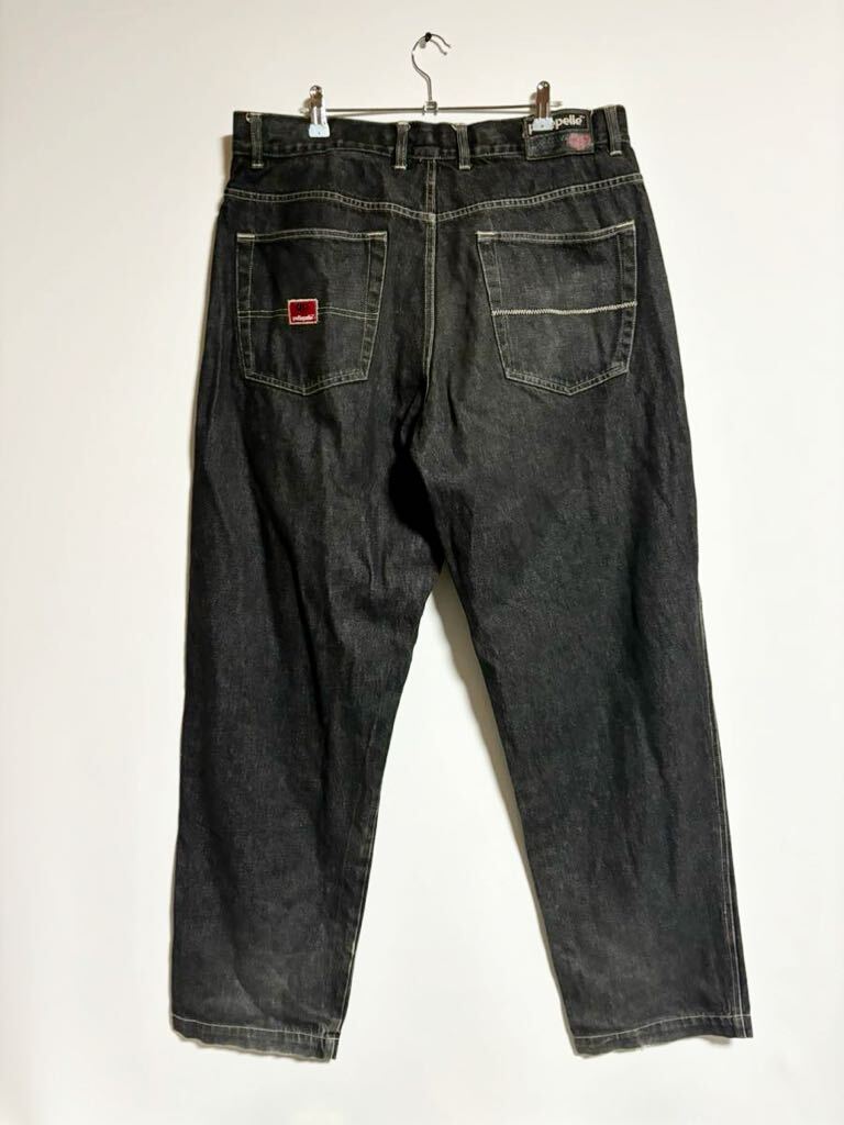 PELLE PELLE Pele Pele black Denim pants 90s Vintage HIP HOP Reggae 