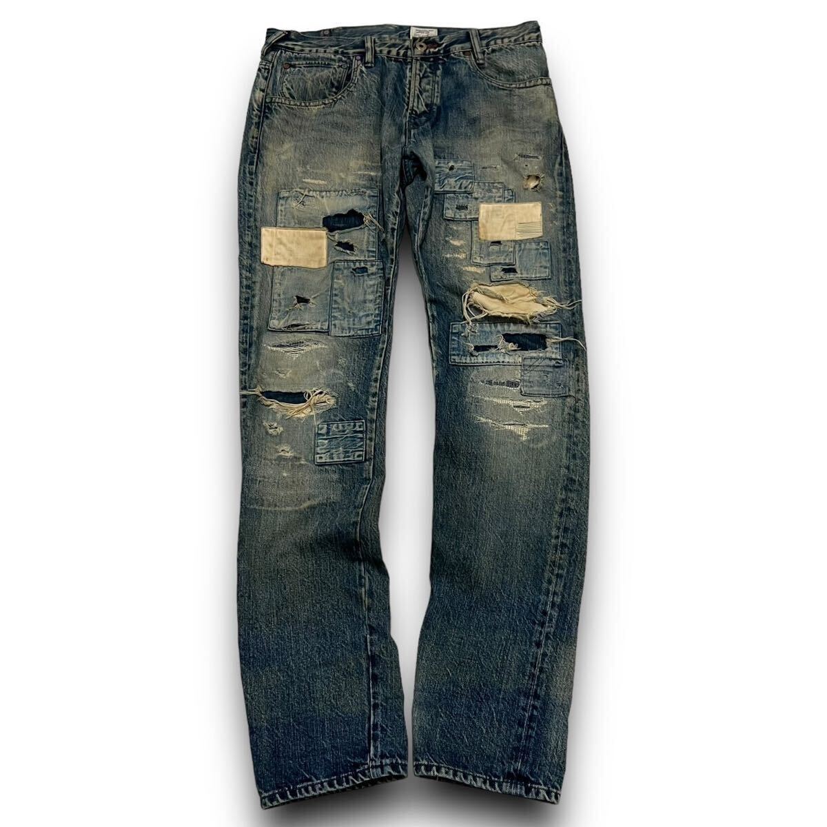 Rare 00s Paul Smith patchwork distressed denim pants archive collection vintage LGB 14th Addiction KMRii ifsixwasnine sick 希少