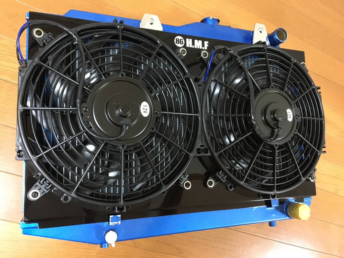 AE86 FRP シュラウド 電動ファン 新品 薄型 ラジエター 12インチファン2基仕様 流用にも