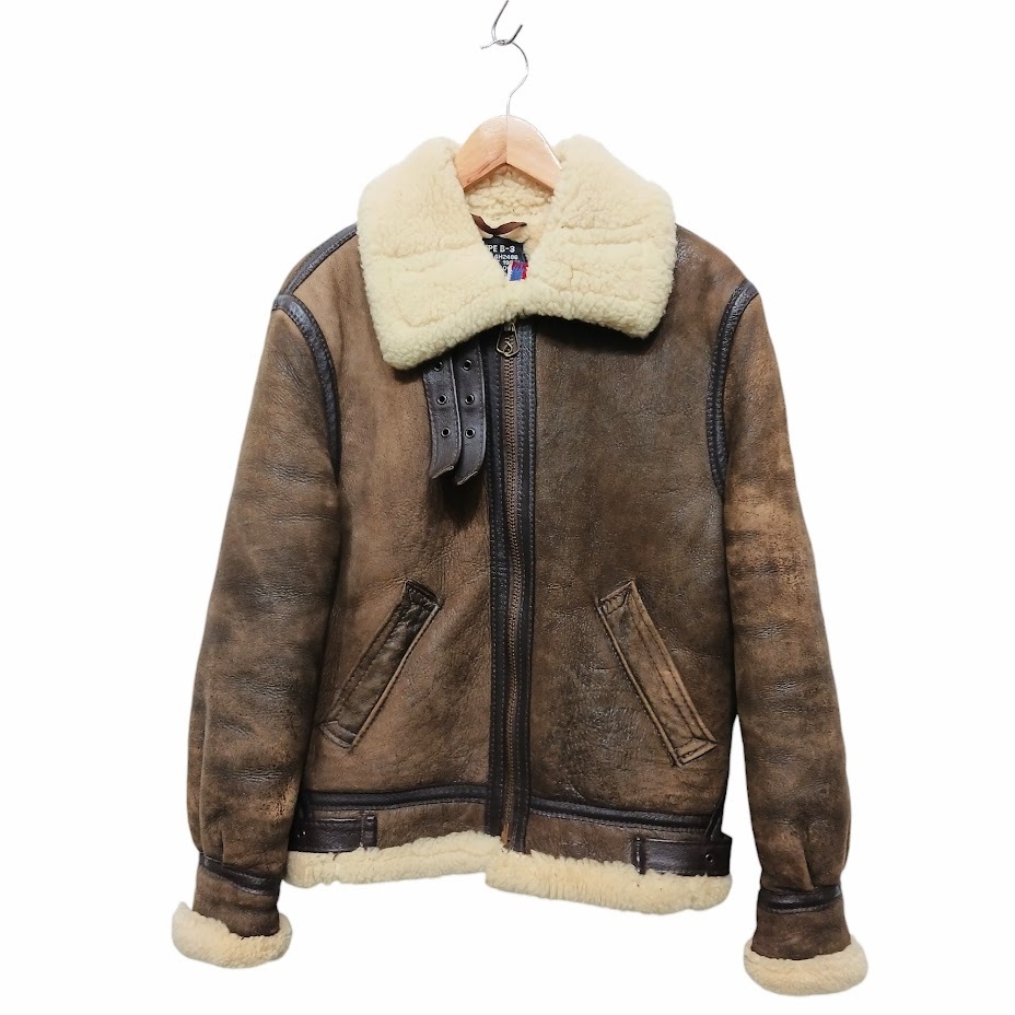 希少✨schott B-3 フライトジャケット ムートン ロゴ金具 36 希少✨schott B-3 フライトジャケット ムートン ロゴ金具 36