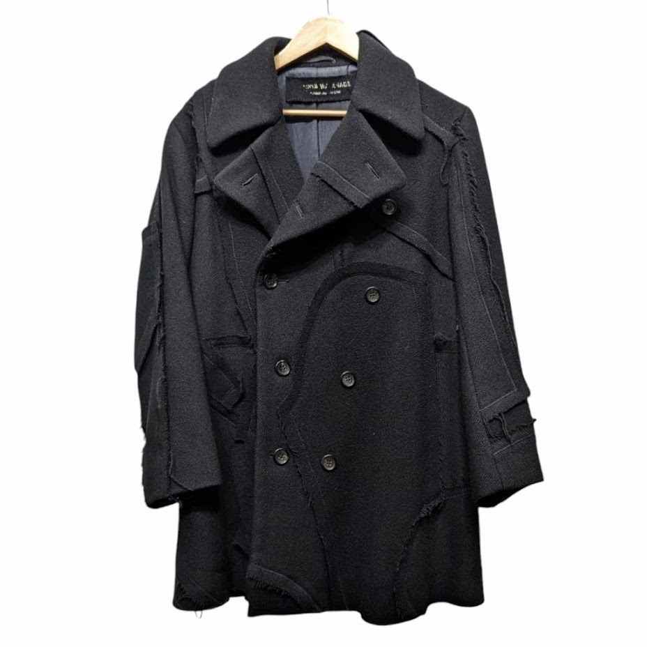99 90s Archive JUNYA WATANABE COMME des GARCONS JC-050150 ジュンヤワタナベ コムデギャルソン ハーフコート パッチワーク 変形