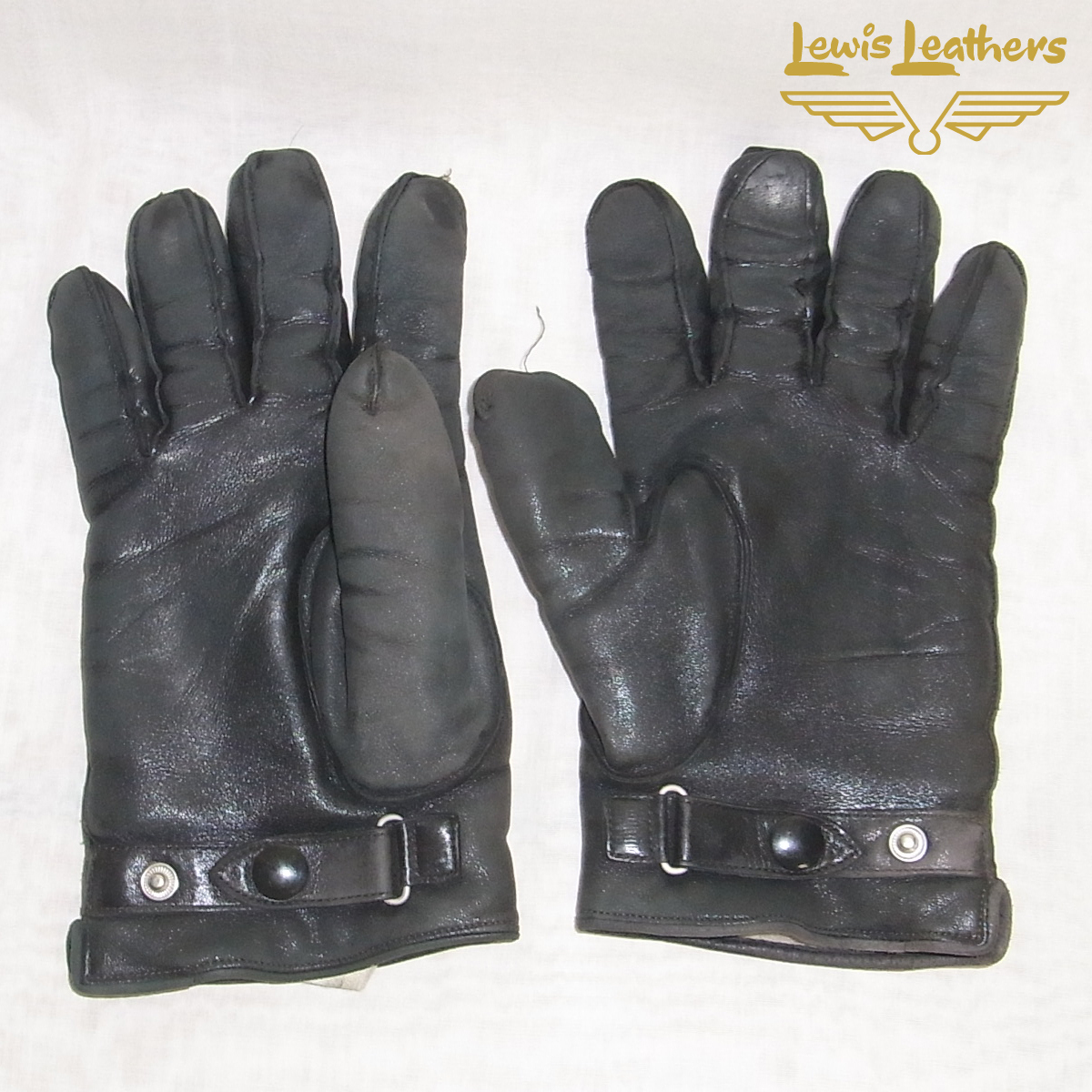 LEWIS LEATHER 810L Gloves Lined Lewis Leathers reverse side boa glove ENGLAND Britain made 