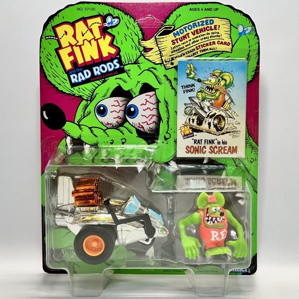 1990 ケナー ラッドロッツ ラットフィンク フィギュア ミニカー Kenner RAD RODS RAT FINK in his SONIC SCREAM