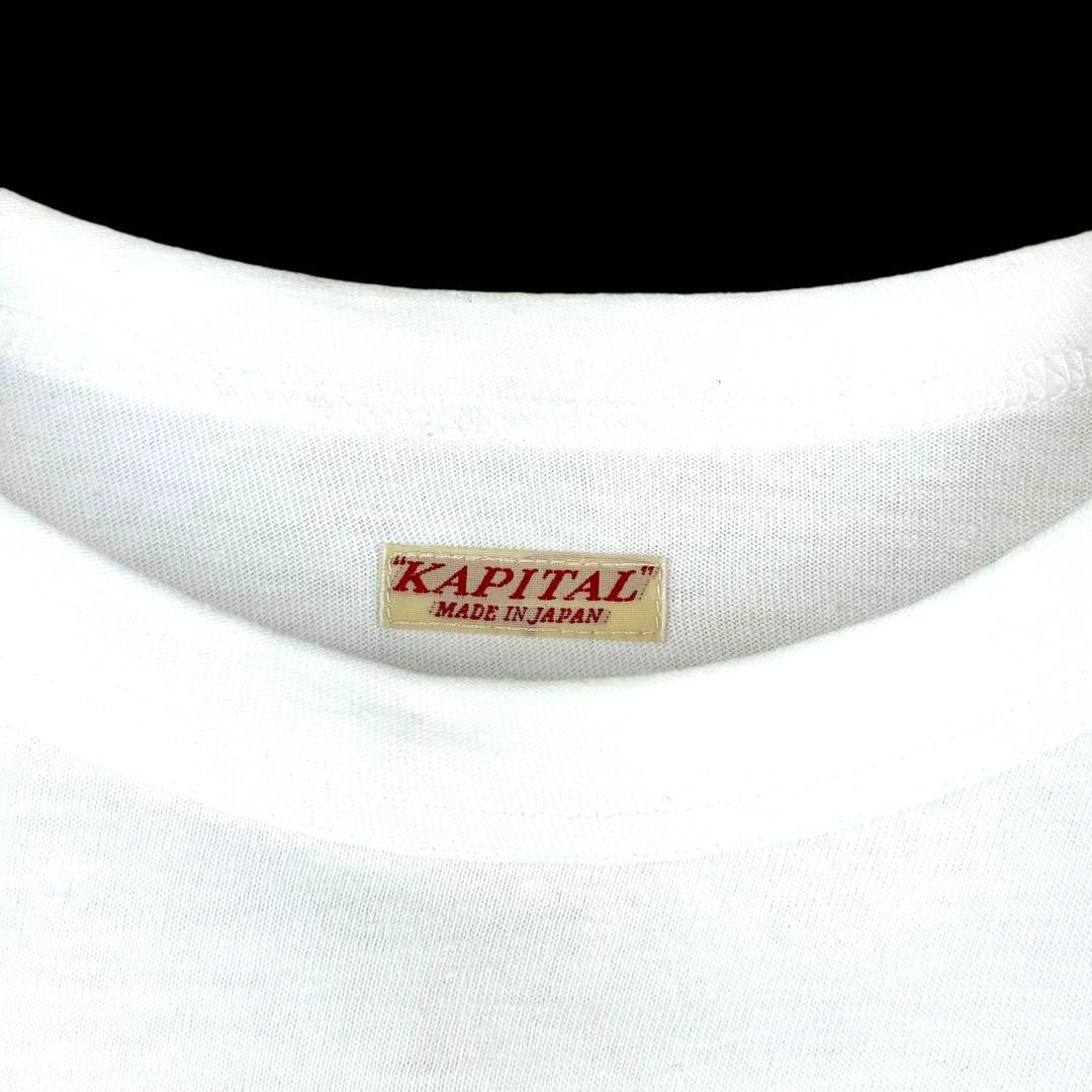 KAPITAL キャピタル 日本製 白 ホワイト 20/-天竺ルーキークルー KAPITAL キャピタル 日本製 白 ホワイト 20/-天竺ルーキークルー