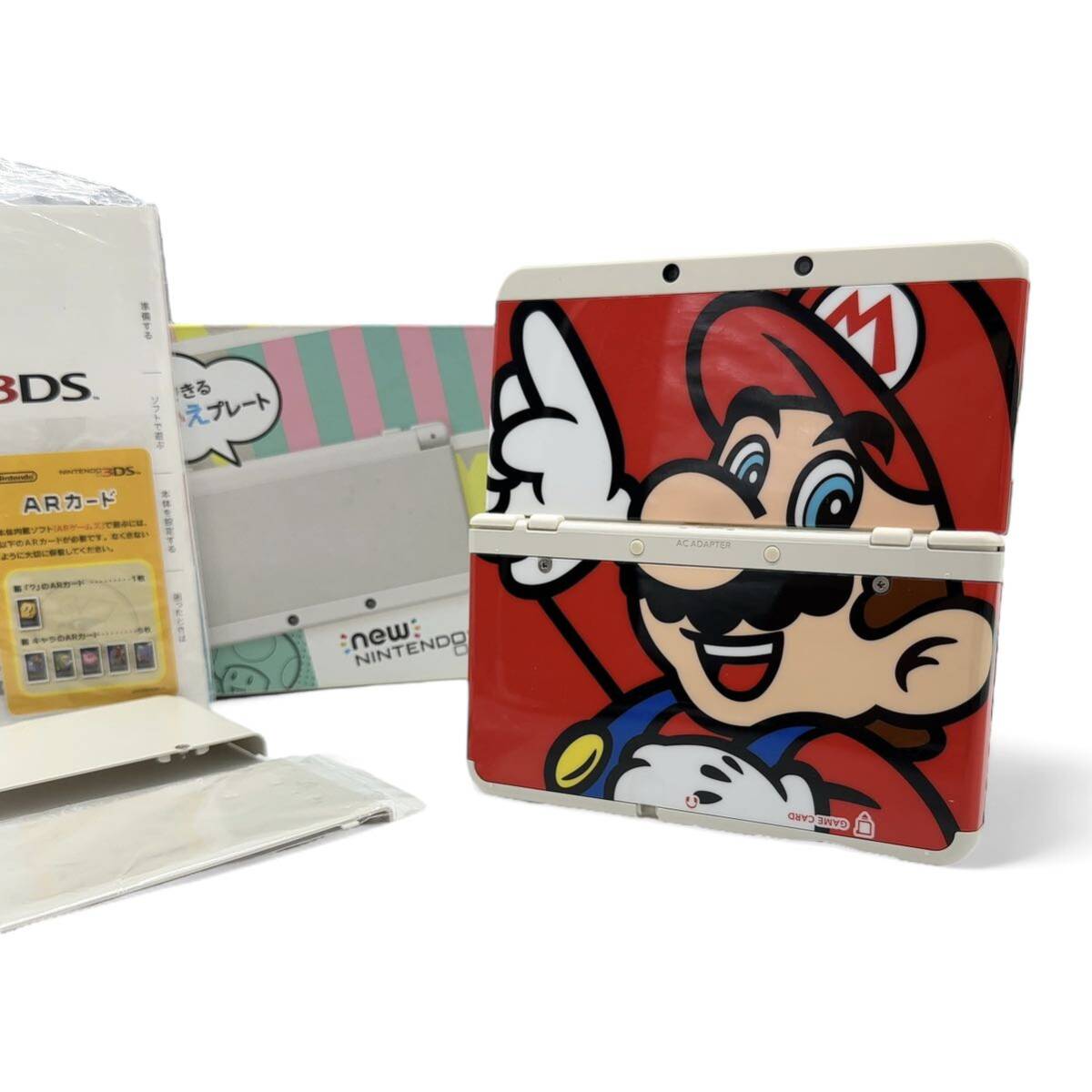 【希少/完動品】 任天堂 New ニンテンドー 3DS 本体 きせかえプレートパック マリオプレート付属 ホワイトきせかえプレート未使用