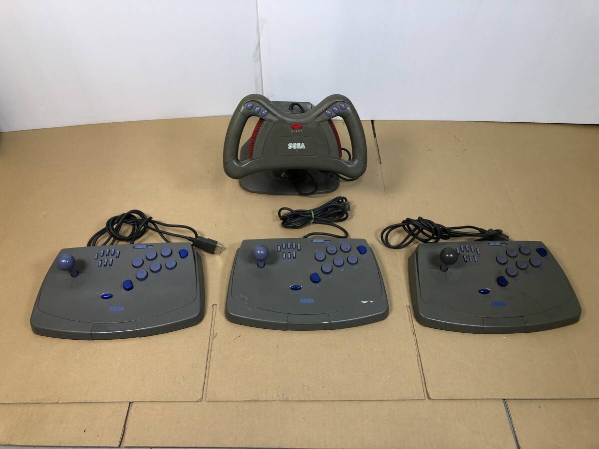 セガサターン / SS　ジョイスティック ｘ３個 ＆ ステアリング ｘ１個