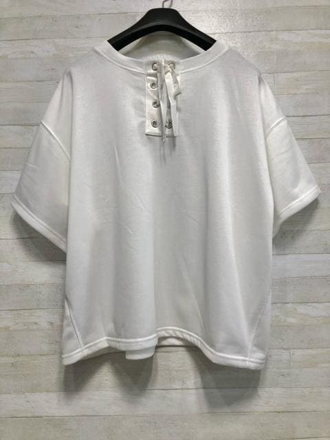 新品☆5L?OLIVEdesOLIVE?カレッジプリント后ろリボンかわいいトップス☆x874