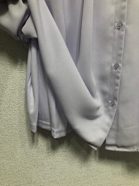新品☆4Lライラック系?ストレッチ里地付?シフォンきれいめブラウス☆a692