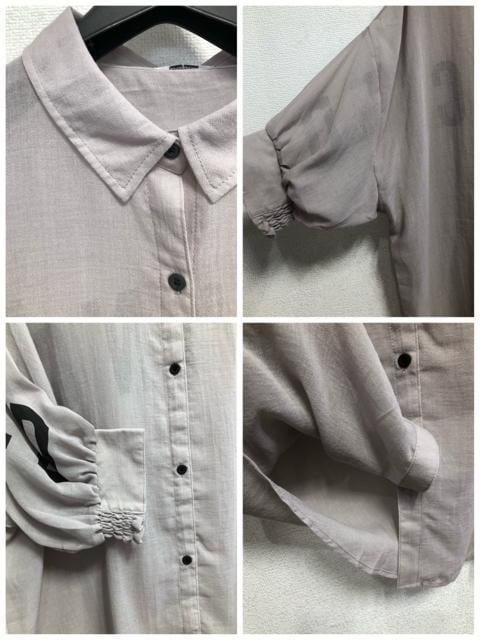 新品☆3L?グレー系バッグロゴすけ感シャツ＆黒系うす手スキッパーシャツ☆x305
