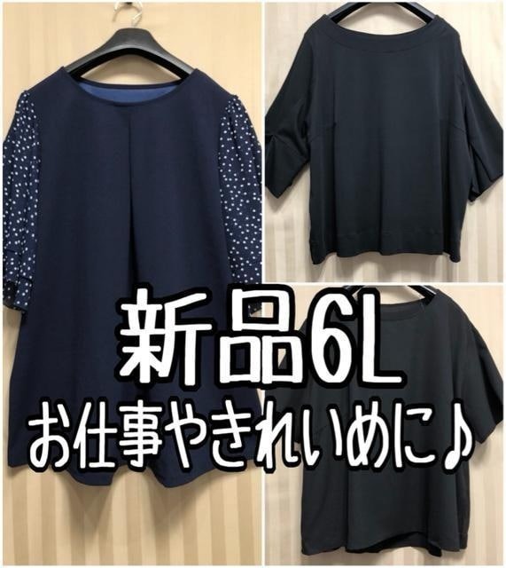 新品☆6L♪お仕事やきれいめに♪トップス3枚セット♪半そでも☆x580