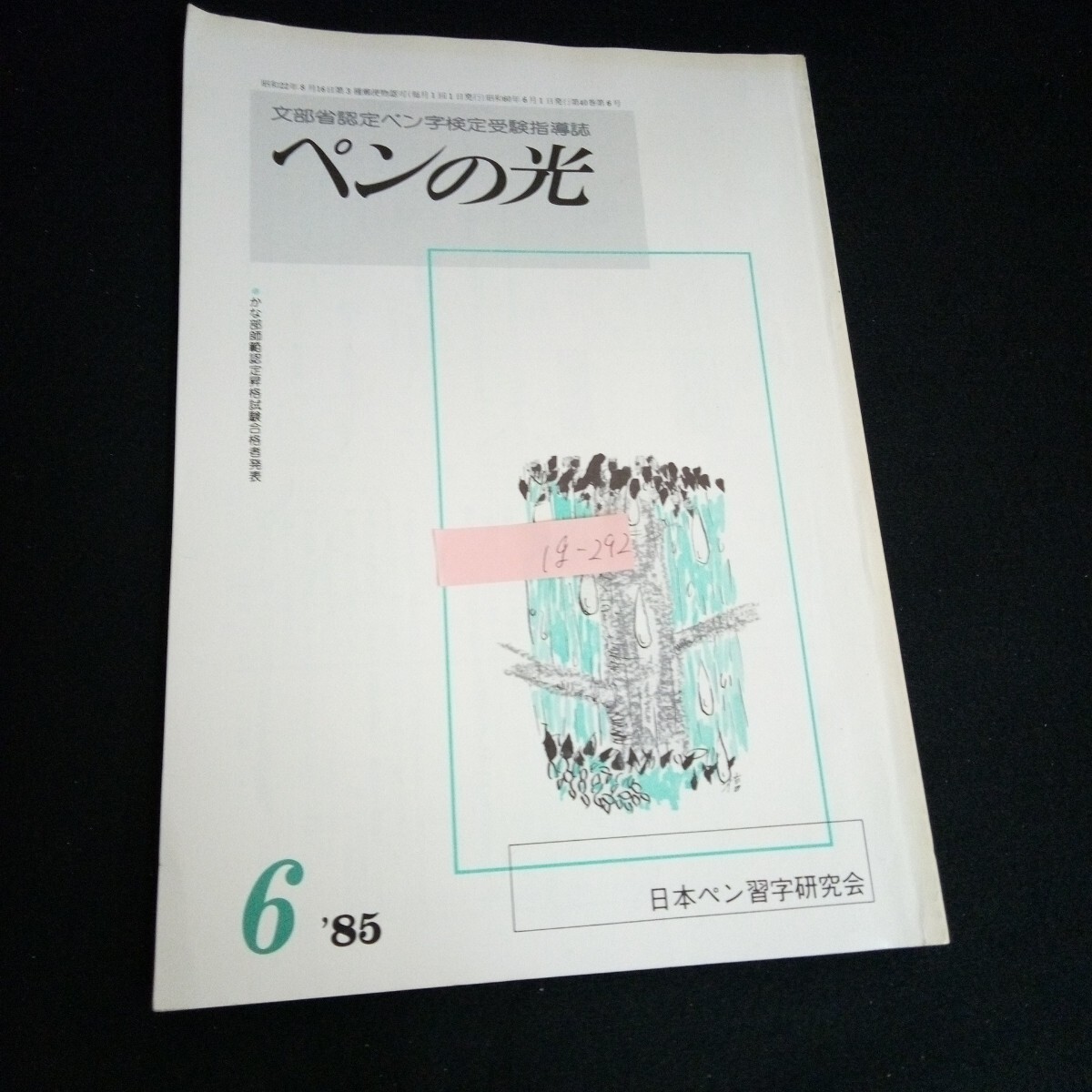 Ig-292/文部省認定ペン字検定受験指導誌 ペンの光 6月号 日本ペン習字研究会 1985年発行/L6/60913