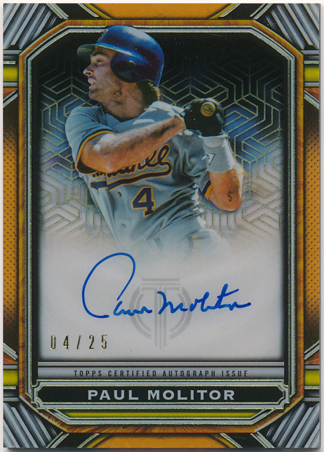 Paul Molitor MLB 2023 Topps Tribute Iconic Perspectives Orange Signature Auto 25枚限定 直筆サイン オレンジオート ポール・モリター