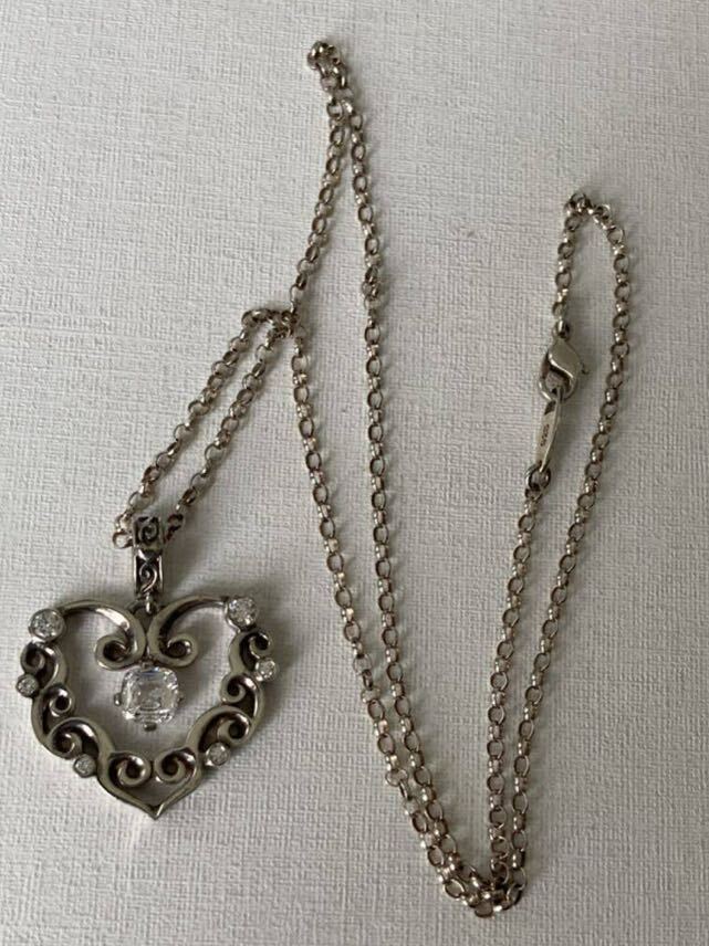 美品　スタージュエリー　STAR JEWELRYシルバーネックレス　ハート　シルバー925