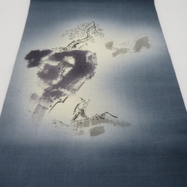 着物10 絹 名古屋帯 染紬 墨書き お太鼓柄 九寸帯 長さ374cm 同 着物10 絹 名古屋帯 染紬 墨書き お太鼓柄 九寸帯 長さ374cm 同