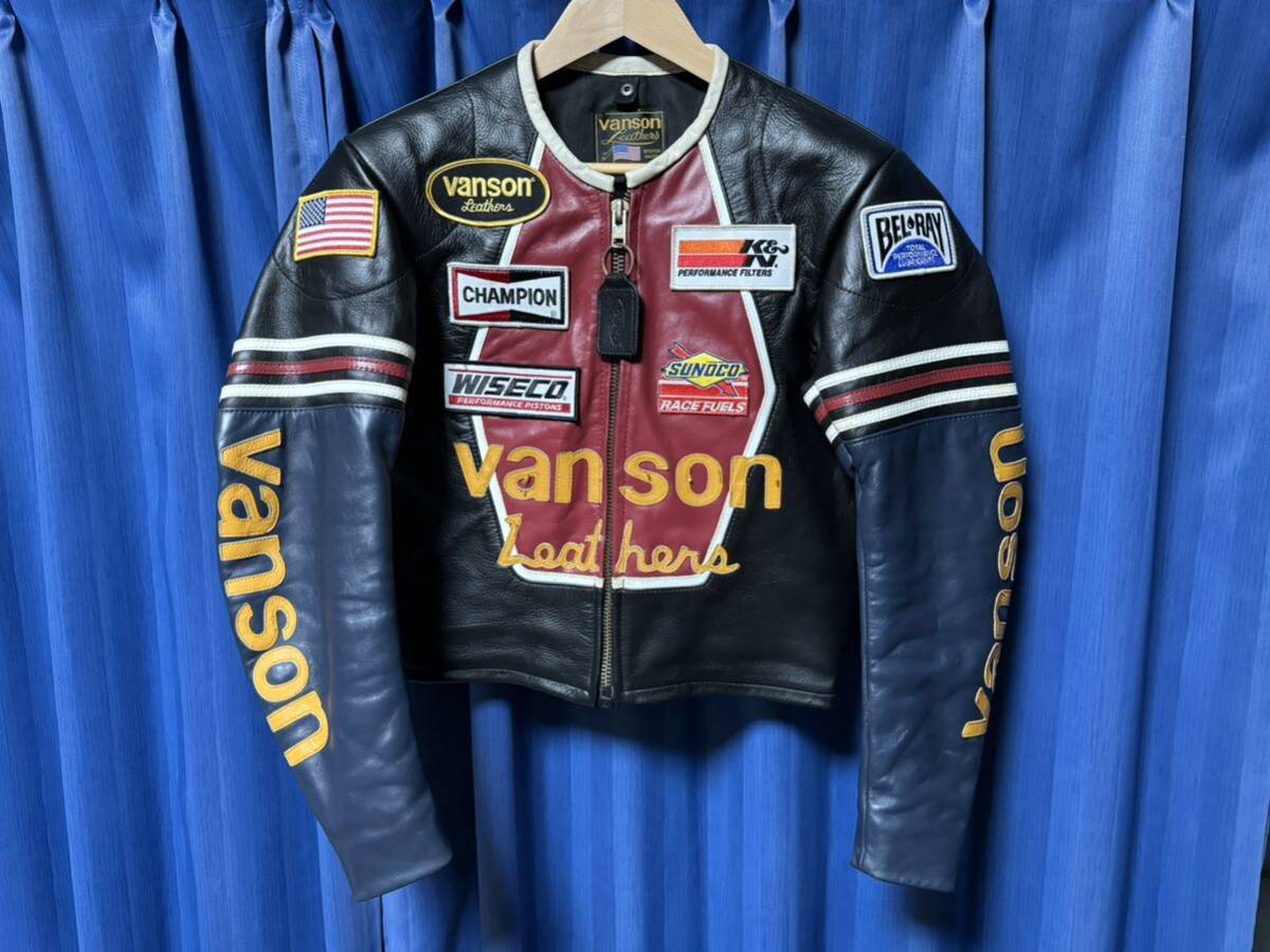 貴重 綺麗 VANSON バンソン ワンスター レザージャケット サイズ38 Lサイズ相当