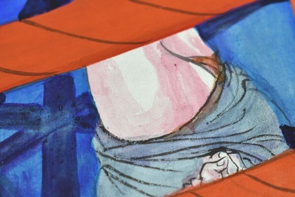 伊藤晴雨画稿「緊縛逆さ吊り責め」 彩色 絹本 S 20×29 目まぐる 伊藤晴雨画稿「緊縛逆さ吊り責め」 彩色 絹本 S 20×29 目まぐる