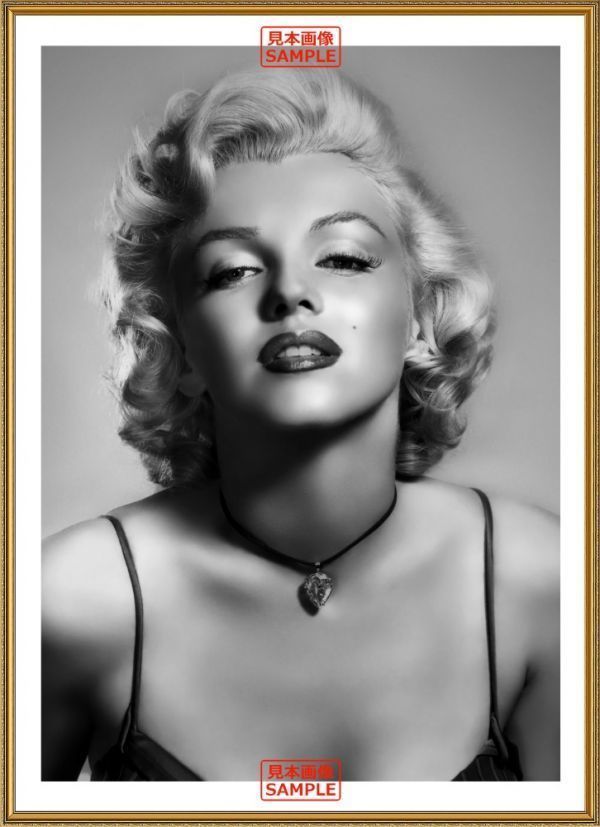 マリリン モンロー Marilyn Monroe モノクロ 【額縁印刷】 壁紙ポスター 特大585×805mm （はがせるシール式） 012SGE1_画像1