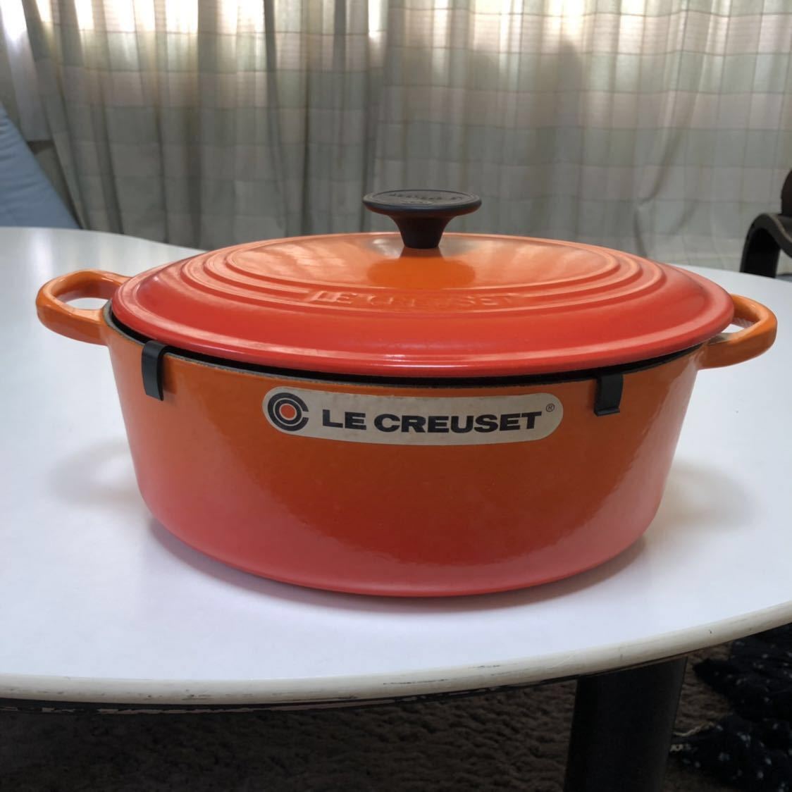 未使用品 ル・クルーゼ LE CREUSET ココット オーバル オレンジ 27cm 4.2リットル ルクルーゼ_画像1