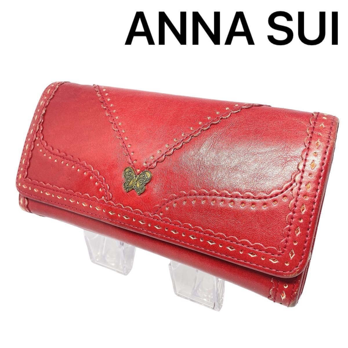 ANNA SUI】 アナスイ がま口 長財布 レザー ロングウォレット ANNA SUI】 アナスイ がま口 長財布 レザー ロングウォレット
