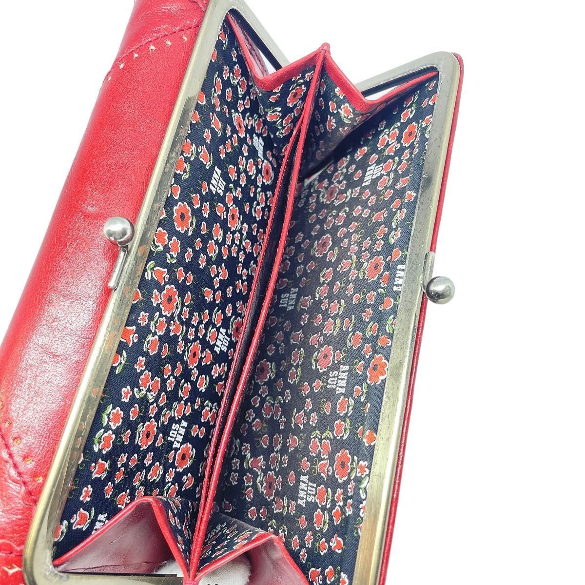ANNA SUI】 アナスイ がま口 長財布 レザー ロングウォレット ANNA SUI】 アナスイ がま口 長財布 レザー ロングウォレット