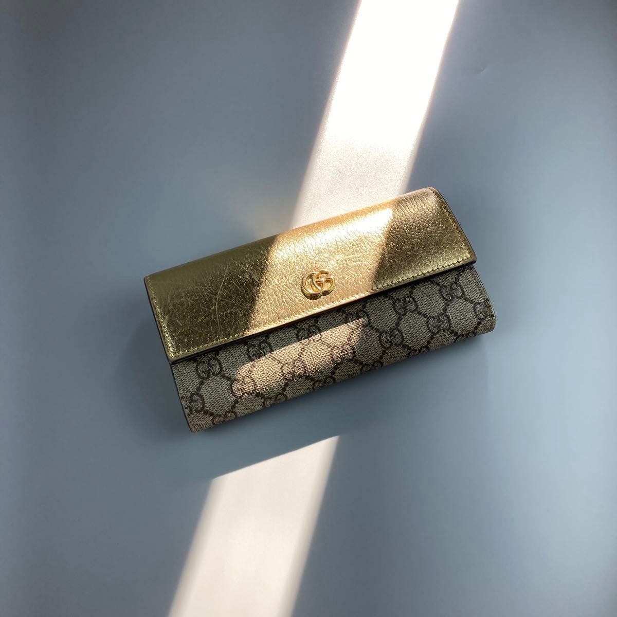 限定品 GUCCI グッチ 長財布 レザー GG マーモント ゴールド 限定品 GUCCI グッチ 長財布 レザー GG マーモント ゴールド