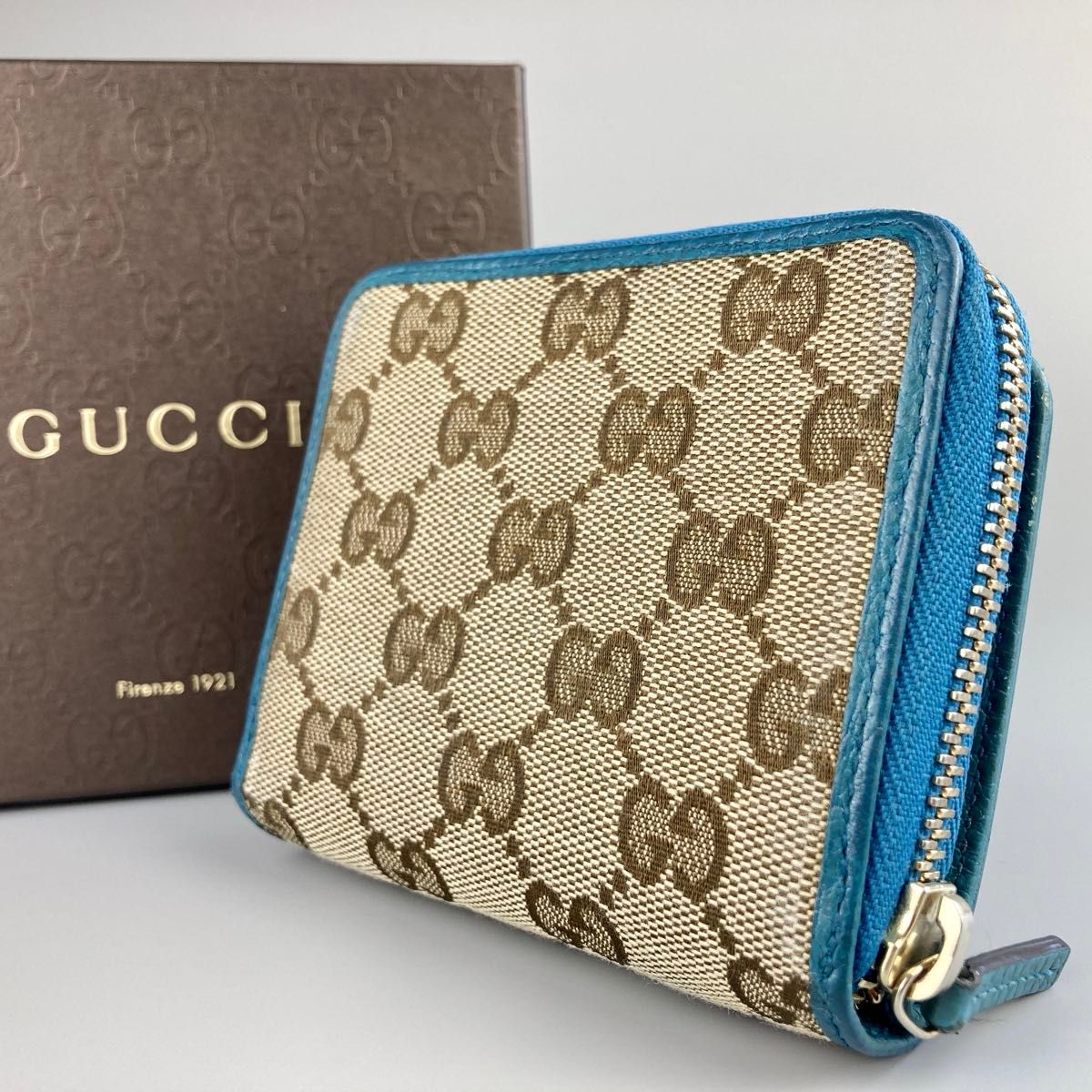 GUCCI グッチ 二つ折り財布 GGキャンバス レザー 小型 GUCCI グッチ 二つ折り財布 GGキャンバス レザー 小型