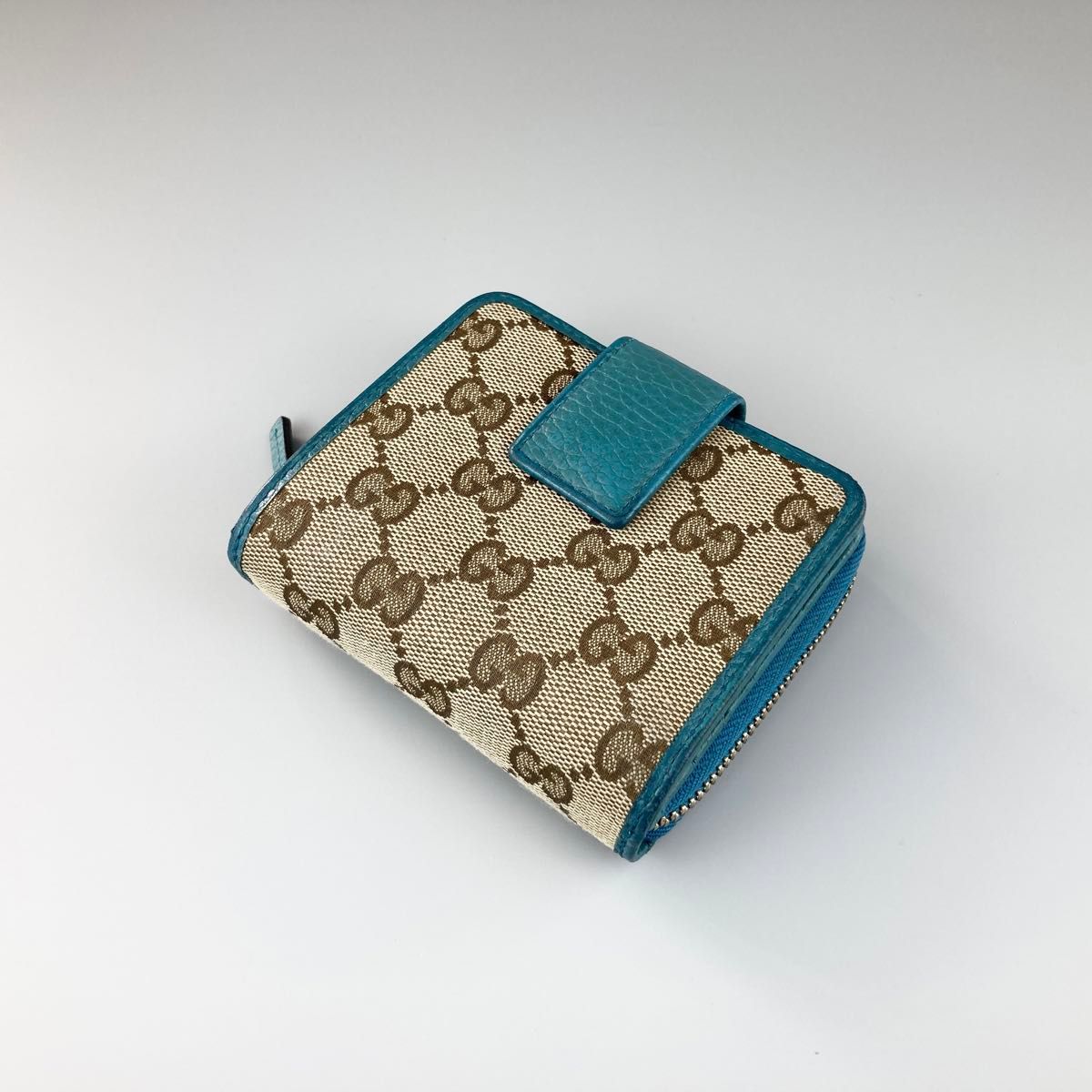GUCCI グッチ 二つ折り財布 GGキャンバス レザー 小型 GUCCI グッチ 二つ折り財布 GGキャンバス レザー 小型