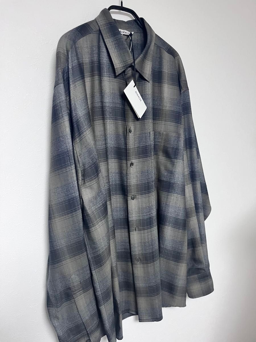 AURALEE オーラリー チェック シャツ SUPER LIGHT WOOL CHECK AURALEE オーラリー チェック シャツ SUPER LIGHT WOOL CHECK
