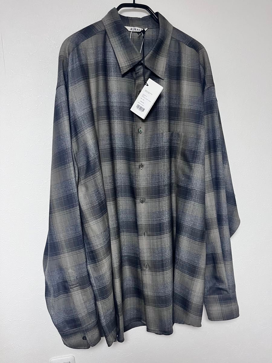 AURALEE オーラリー チェック シャツ SUPER LIGHT WOOL CHECK AURALEE オーラリー チェック シャツ SUPER LIGHT WOOL CHECK