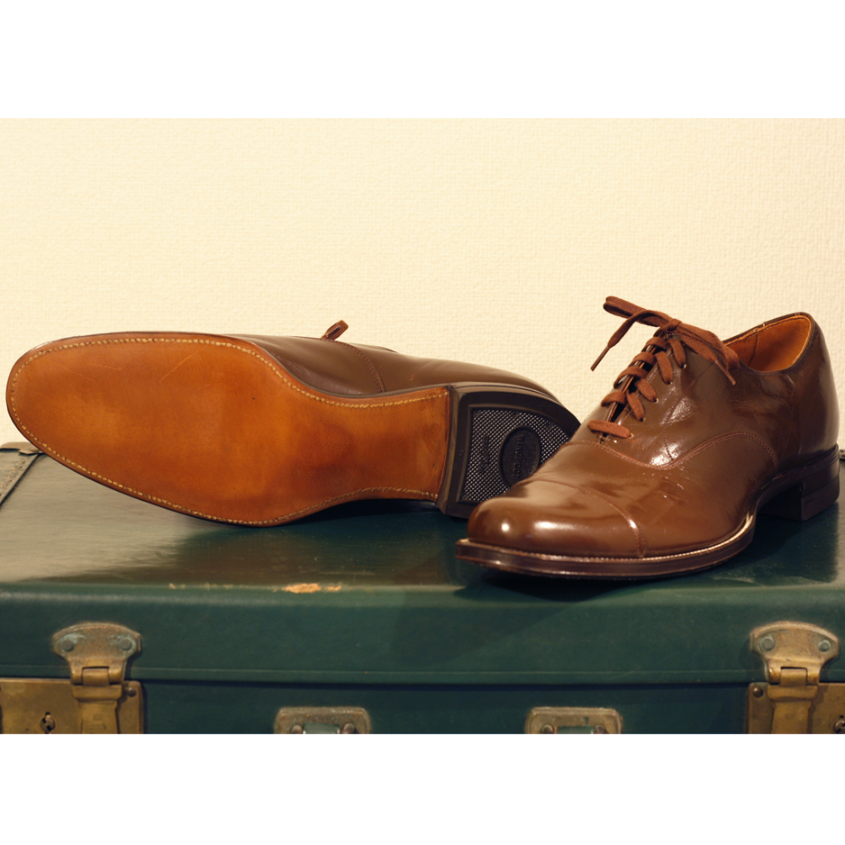 激安大特価！ 高級 60s 50s ビンテージ 1940s 1930s 40s 30s キャップトゥ レザー 古靴 靴 革靴 キッドスキン デッドストック 25.5cm
