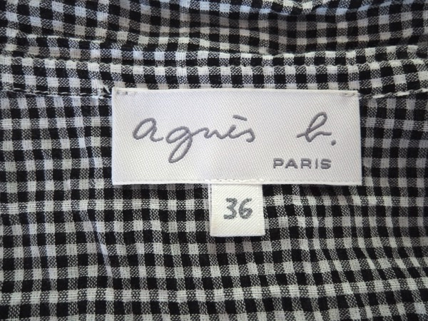 Agnis B アニエスベー CHEMISE ヴィシーチェック オープンカラーシャツ サイズ36_画像8