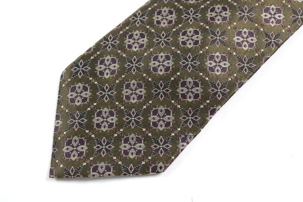  Gianni Versace Gianni Versace fine pattern pattern Italy made cloth men's necktie green purple 