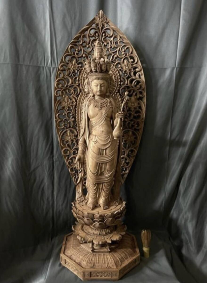 井波彫刻 大型高46cm 総楠材 仏教工芸品 古美術 時代彫刻 仏師で 井波彫刻 大型高46cm 総楠材 仏教工芸品 古美術 時代彫刻 仏師で