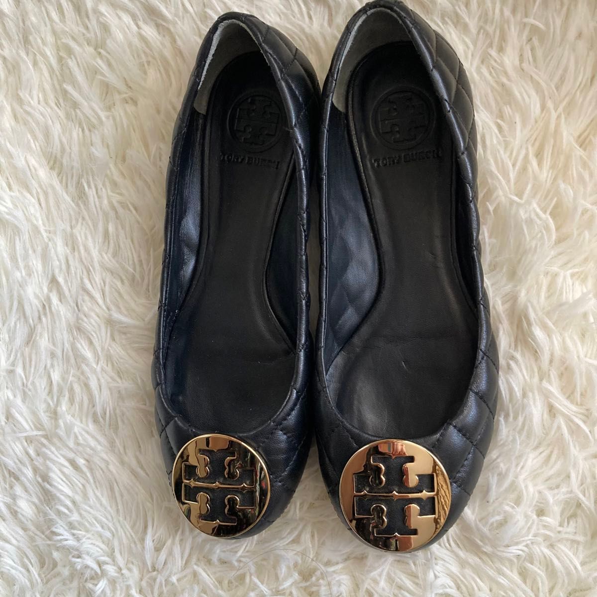 美品 トリーバーチ バレエシューズ フラットパンプス ゴールド 美品 トリーバーチ バレエシューズ フラットパンプス ゴールド