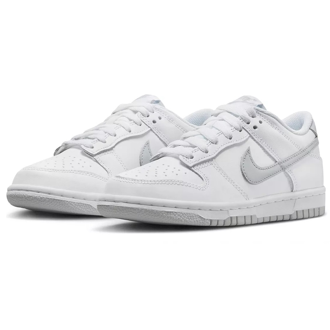 ☆NIKE DUNK LOW GS 白/灰 25.0cm ナイキ ダンク ロー SE グレートスクール DH9765-102